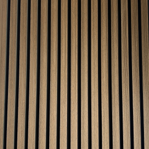 Akoestische Wandpanelen 60x280cm donker gerookt naturel bruin met zwart vilt - Afbeelding 1
