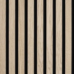 Akoestische Wandpanelen 60x280cm naturel eiken met zwart vilt (Let op: leverbaar vanaf laatste week Augustus) - Afbeelding 1