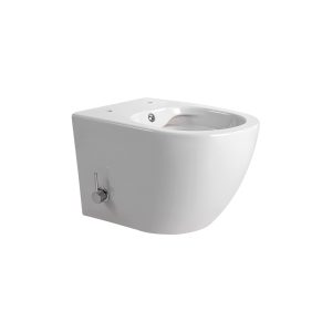 Wc randloos met bidet | Glanzend wit - Afbeelding 1
