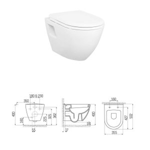 Wc zonder bidet | Creavit | Wit - Afbeelding 2