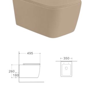 Wc randloos zonder bidet | Kayvit | Mat cappucino | Tornado | Rimoff | - Afbeelding 2