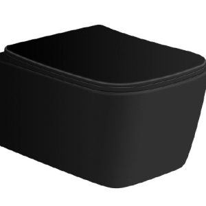 Kayvit Hangtoilet Mat zwart | Softclose & Quickrelease | Tornado | Randloos incl. zitting - Afbeelding 1