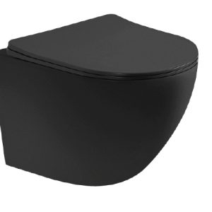 Kayvit Hangtoilet Mat Zwart | Softclose | Quickrelease | Randloos incl. zitting - Afbeelding 1