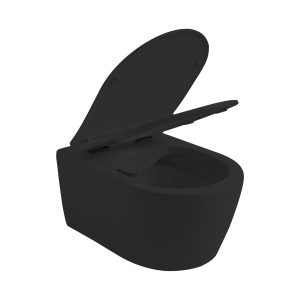 Wc randloos zonder bidet | LONI | Mat zwart inclusief zitting - Afbeelding 2