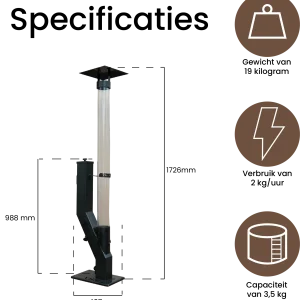 Flame Tower Terrasverwarmer - incl.15kg Pellets - Afbeelding 2