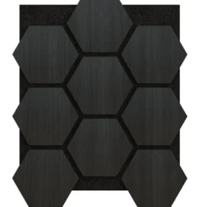 Akoestische Panelen Hexagon Hout Naturel Zwart Eiken met Zwart Vilt (leverbaar vanaf augustus!) - Afbeelding 1